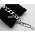 Metal steel womens silver chain bangle bracelet